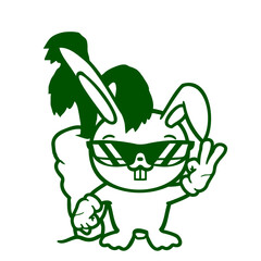 Bunny Guy Big Giant Carrot Sunglasses Cool Proud Design Lover Art Vector Illustration Card T-Shirt Poster Sticker Graphic Print Decorative Drawing Isolated Logo Decoration Symbol Creative Cool Style
