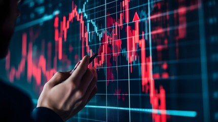 stock market chart with falling numbers