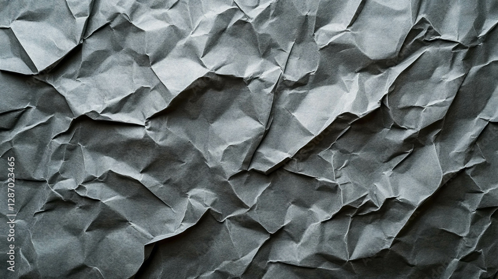 Aufkleber crumpled textured grey paper with vertical ribbed pattern for background design