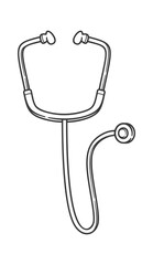 Stethoscope medical doctor equipment doodle