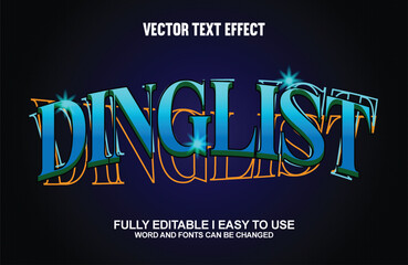 100% Editable Font Effect Vector