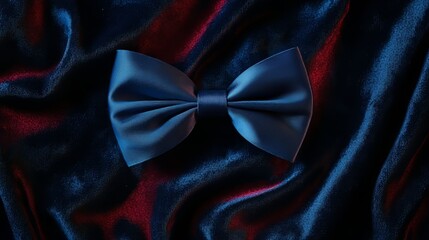 Magician's bow tie on velvet background. Dark magic concept