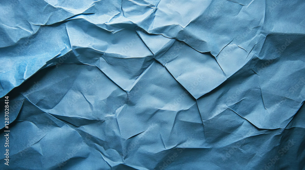 Poster abstract textured pattern of intersecting ribbed blue paper for artistic design
