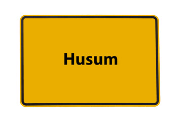 Ortsschild Husum freigestellt