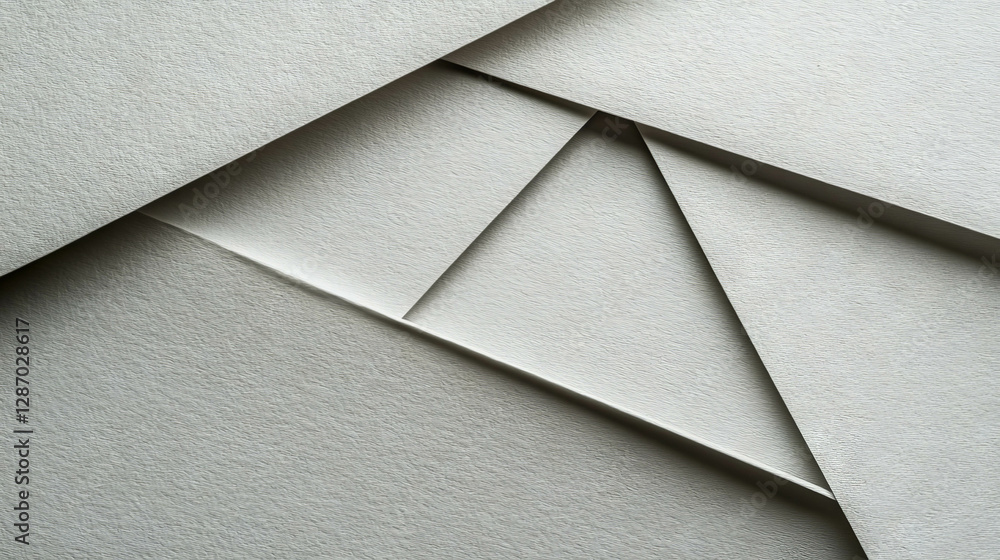 Aufkleber abstract geometric pattern with intersecting ribbed grey paper texture