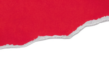 Red ripped paper torn edges strips isolated on white background
