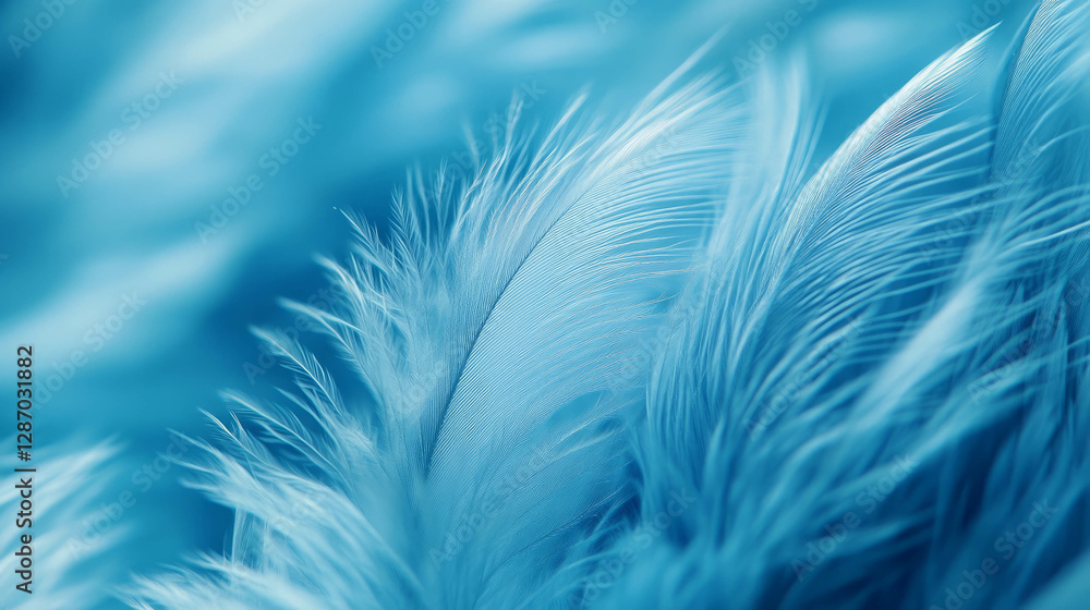 Poster macro texture of a feather with delicate barbs for nature design and backgrounds
