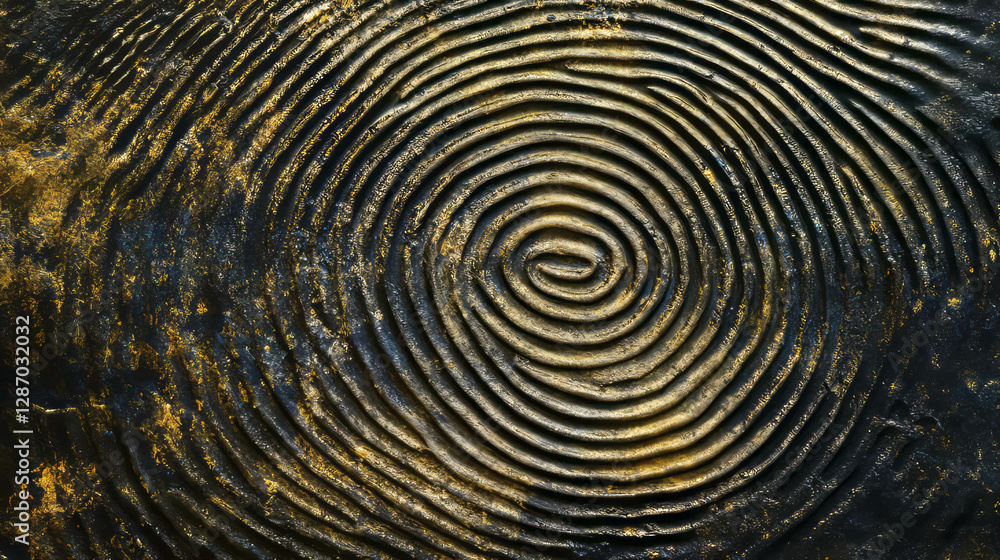 Aufkleber intricate macro texture of a fingerprint pattern with circular ridge design