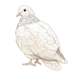 Fototapeta premium A professionally designed digital illustration of a white dove, transparent background, PNG