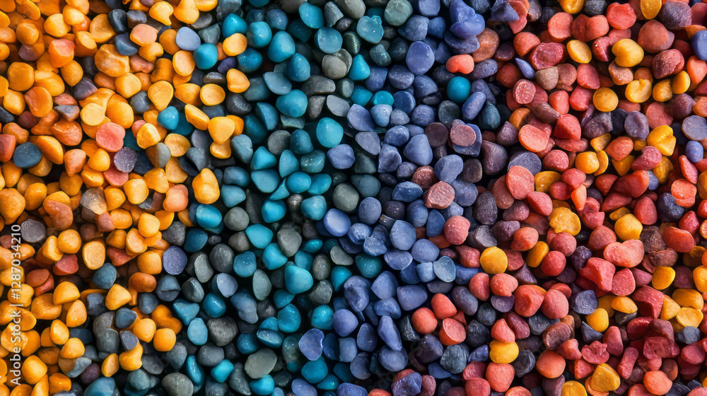 Poster vibrant abstract texture of colorful pebbles for artistic design and background use