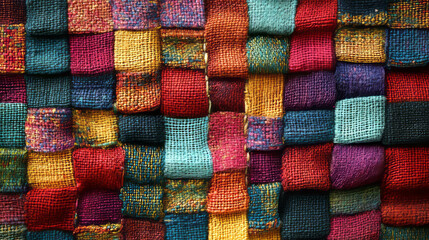 Vibrant macro texture of woven fabric for creative design and inspiration