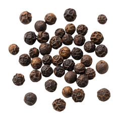"Whole Black Peppercorns Scattered, PNG with Transparent Background: Perfect for Cooking, Spices, Seasoning, Food Ingredients, Digital Design, and Culinary Concepts.