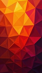 Fototapeta premium Triangular mosaic artwork with vibrant orange hues, background, colorful, artwork