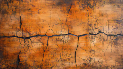 Naklejka premium Detailed texture of mango wood with light cracks for natural design and decor