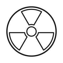 Nuclear power or radioactive material danger warning sign symbol in line art vector