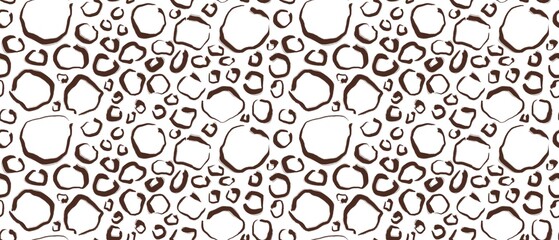 Seamless abstract textured pattern. Brown lines, ovals, circles on white. Digital brush strokes. Design for textile fabrics, wrapping paper, background, wallpaper, cover.