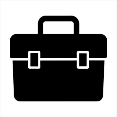 Toolbox silhouette isolated on white background. Toolbox icon vector illustration design.