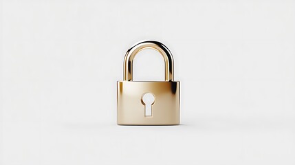 Golden Padlock 3D Render: Security Concept Illustration AI Generated