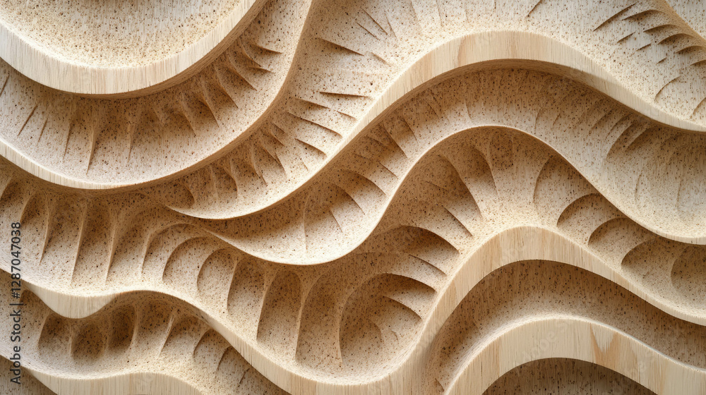 Aufkleber mdf texture with circular saw marks featuring varied patterns for artistic interior design