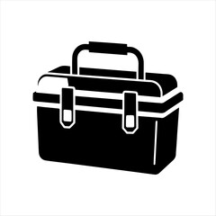 Toolbox silhouette isolated on white background. Toolbox icon vector illustration design.