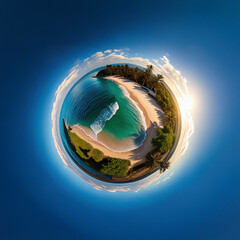 Little planet visual concept for tropical destinations