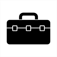 Toolbox silhouette isolated on white background. Toolbox icon vector illustration design.