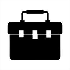 Toolbox silhouette isolated on white background. Toolbox icon vector illustration design.