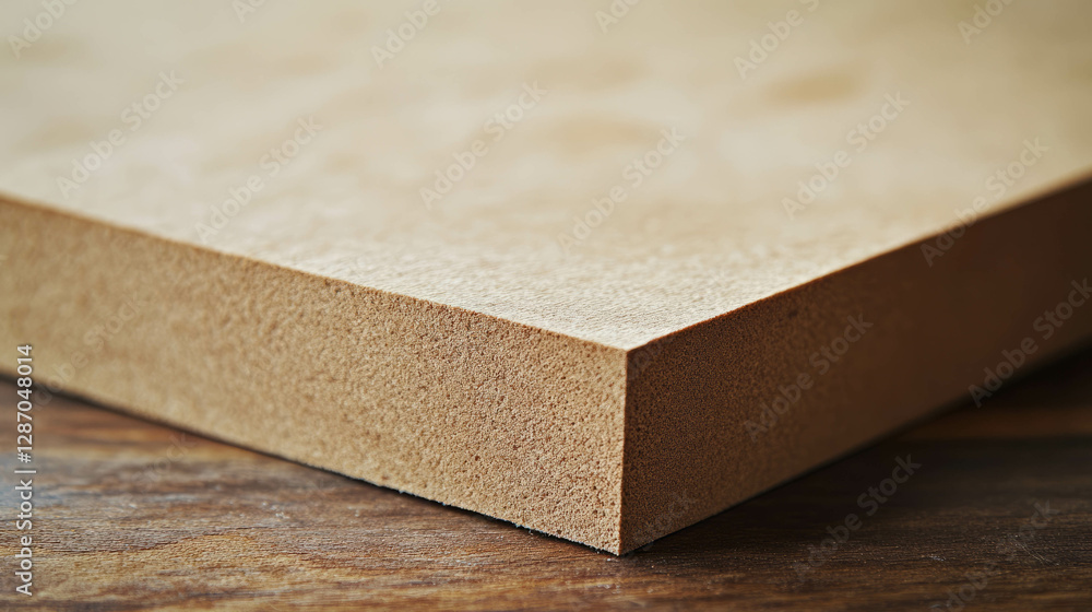 Aufkleber close-up of mdf board texture with light stain and subtle highlights for material design
