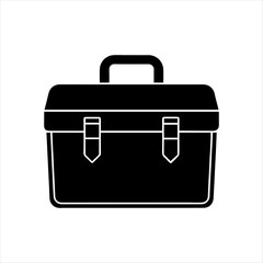 Toolbox silhouette isolated on white background. Toolbox icon vector illustration design.