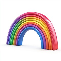 Fototapeta premium Rainbow with seven colors isolated on white background