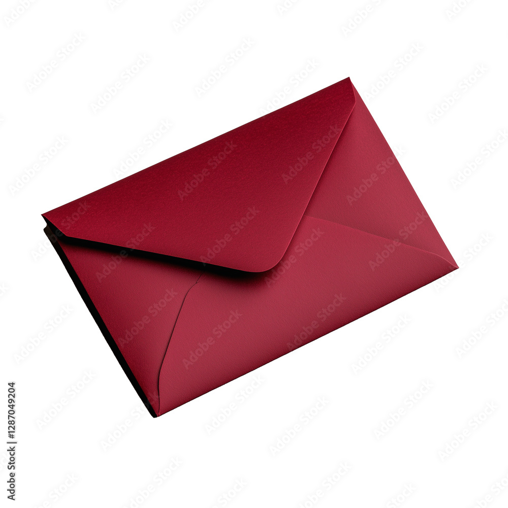 Poster elegant red envelope isolated on transparent background
