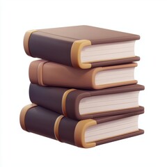 Fototapeta premium Stack of books isolated on white background