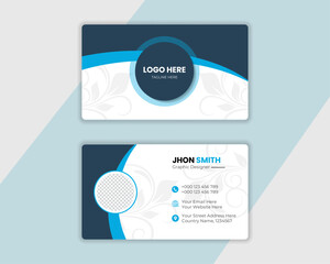 Creative modern clean corporate double-side business card template, personal visiting card, vector illustration, professional simple identity card .