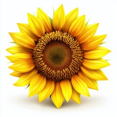 Fototapeta premium Sunflower with yellow petals isolated on white background
