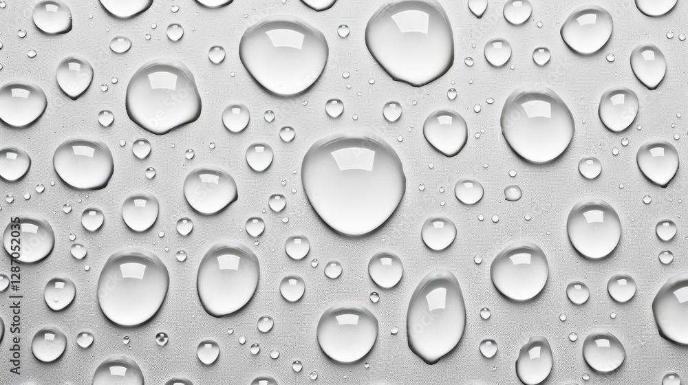 Poster discover the mesmerizing texture of raindrops cascading on glass, creating beautiful patterns and a 