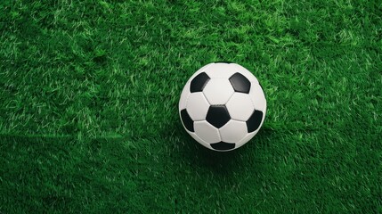 Obraz premium Lush green artificial turf soccer field with crisp white lines, perfect for gameplay and training sessions.