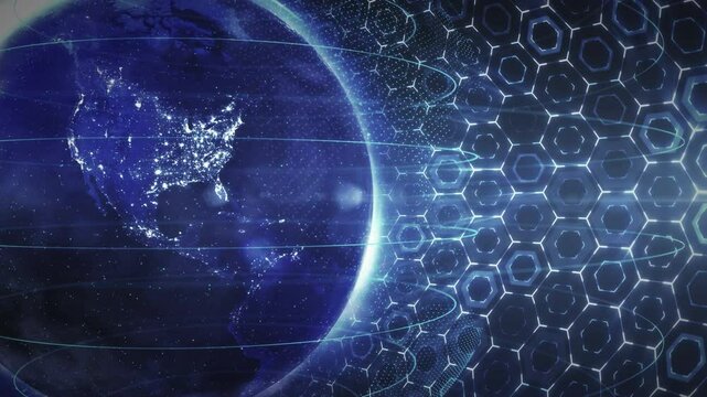 Planet Earth in the abstract virtual space of modern technologies