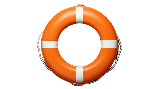 Isolated Orange Life Ring