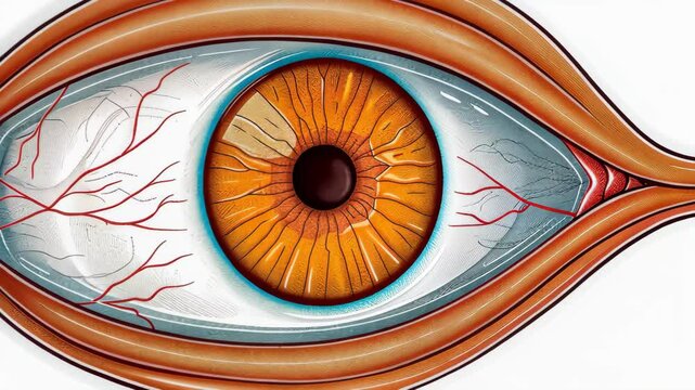 Learn about glaucoma with a detailed anatomy diagram of the eye, showing increased pressure and optic nerve damage. Educational and informative illustration.