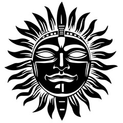 vector illustration of tribal sun symbol