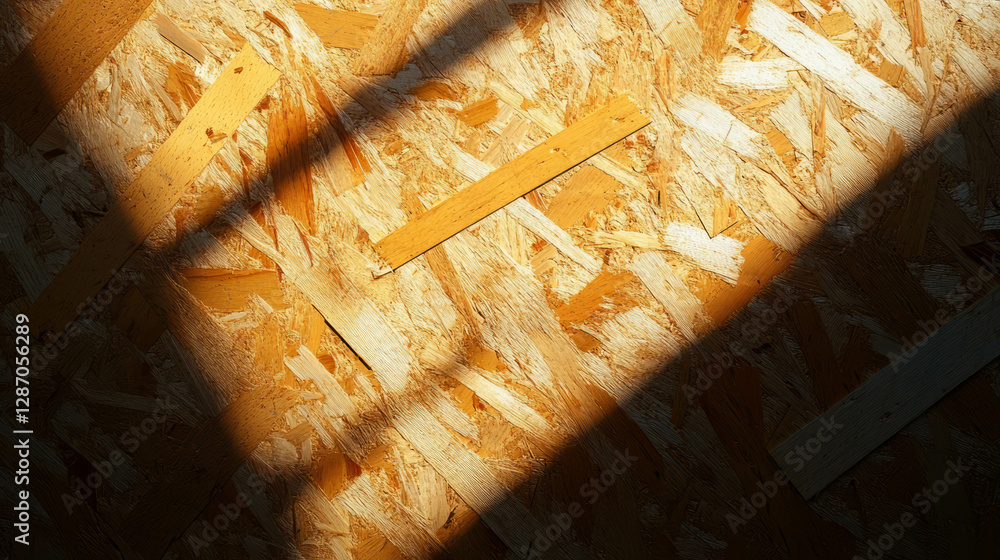 Poster dramatic light and shadow on osb texture for design background