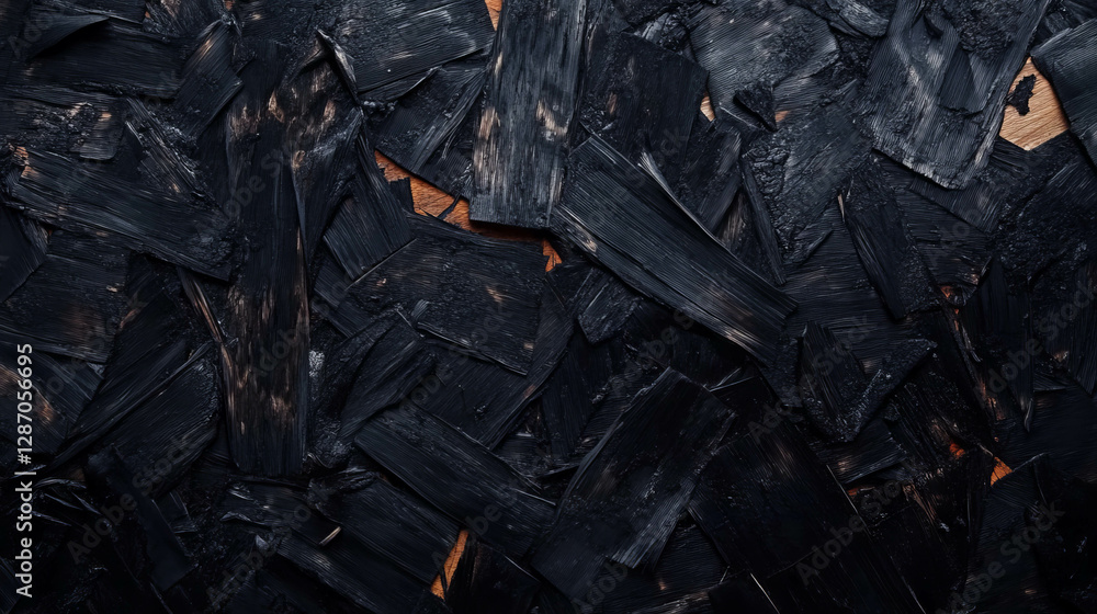 Poster charred osb texture with burned edges for design and art projects