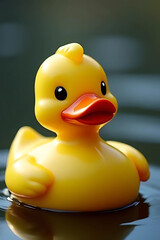 Lonely Rubber Duck Floating Away