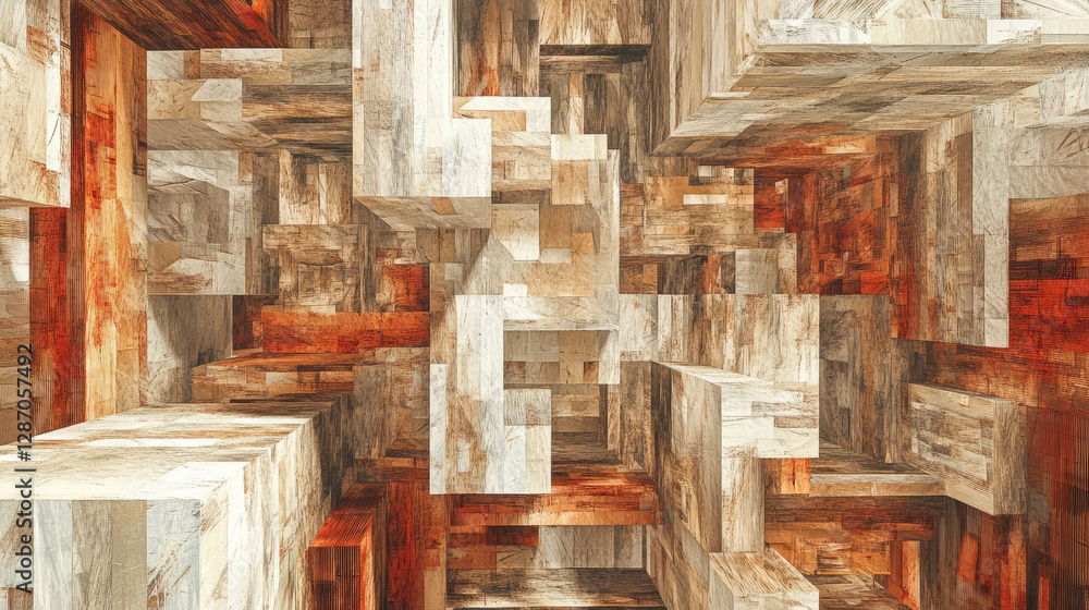 Aufkleber abstract geometric design featuring osb texture with cross directional strands