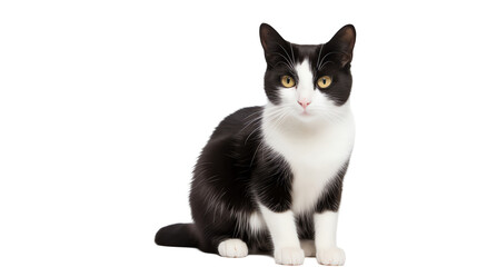 Isolated Tuxedo Cat