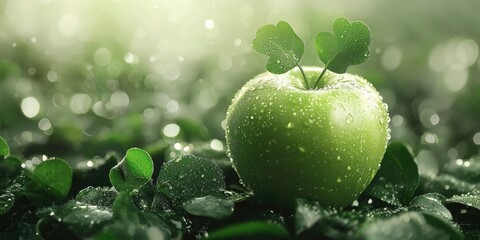 Saint Patrick Day apple 3d background