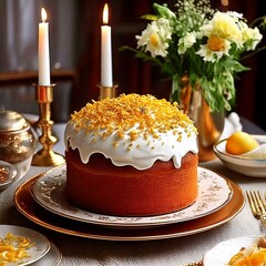 Easter cake with sprinkles.