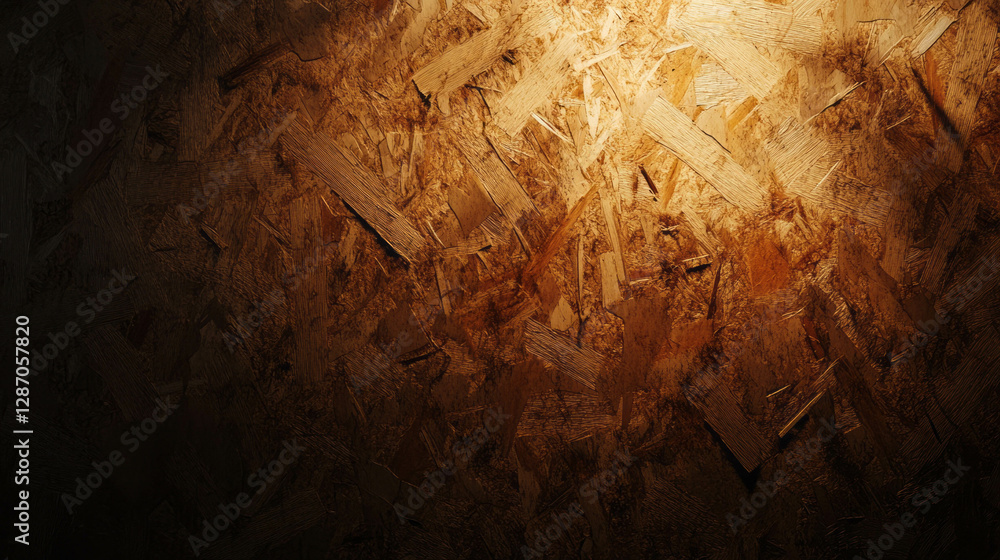Poster dark ambient light on textured osb surface for architectural design