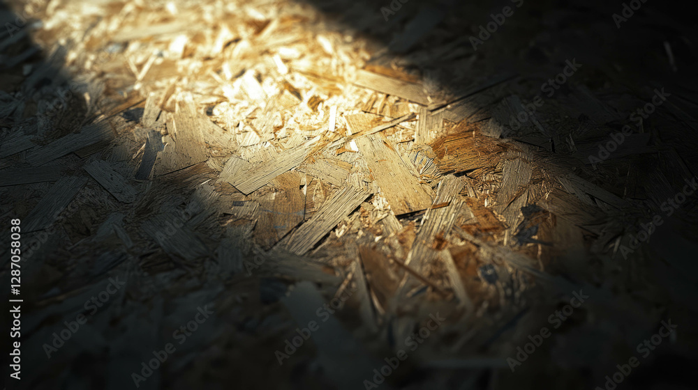 Aufkleber dark ambient light on osb texture for rustic design concepts