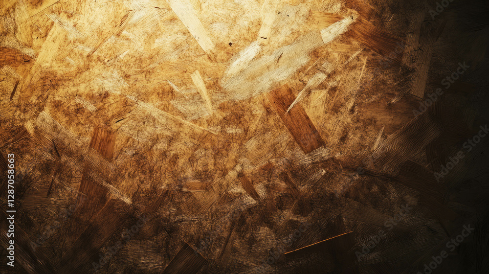 Poster dark stained osb texture with deep shadows for design projects